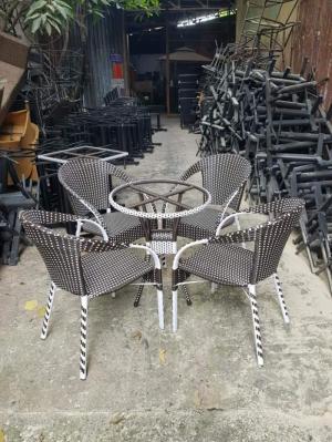 Bàn ghế nhựa giả mây Việt Đức -120