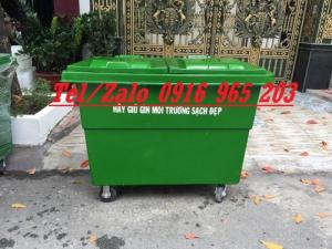 Xe thu gom rác thải sinh hoạt 1000 lít 4 bánh