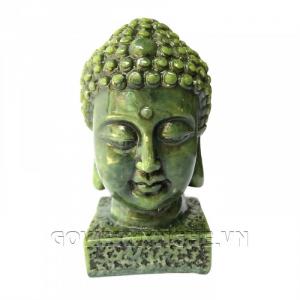Tượng Đá Đầu Phật Thích Ca - Cao 12cm - Màu Xanh Lục Bích - Dài 7cm x Rộng 8cm x Cao 12cm. Giá : 240.000₫