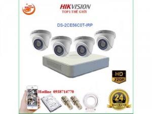 Trọn bộ 4 camera hikvision HD giá rẻ