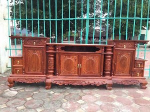 Kệ tivi xoan đào 2m Đồ Gỗ Mạnh Tráng Hàng bền, đẹp, phun PU tỷ mỉ