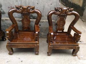 Bộ bàn ghế gỗ tràm thường tay 10 nâu đen Đồ Gỗ Đỗ Mạnh giá tận gốc không qua trung gian