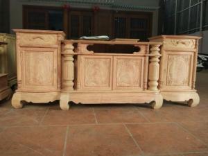 Kệ tivi cột nho 2m20 - 2m40 ( gỗ gõ đỏ )