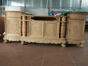 Kệ tivi cột nho 2m20 - 2m40 ( gỗ gõ đỏ )