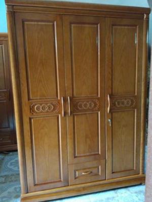 Tủ quần áo bằng gỗ ba buồng gỗ sồi nga Đồ Gỗ Mạnh Tráng nhận đặt làm tủ quần áo theo yêu cầu