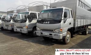 Bán Jac HFC 6T4 sản xuất 2018, màu xanh lam + JAC 6400kg/ 6.4 tấn- Trả góp 80%+ taydo xe tải