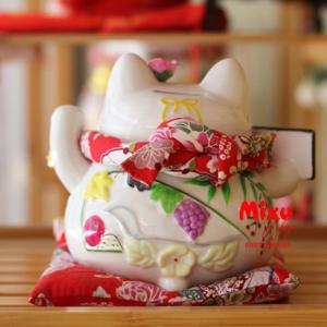 Mèo Thần Tài Kim Đào 15cm May Mắn Tài Lộc
