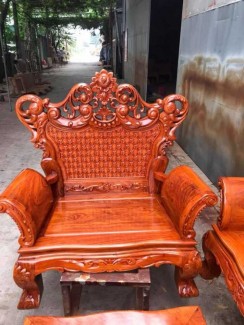 Bộ bàn ghế minh quốc đào gỗ tràm lõi tay 10 Đồ Gỗ Mạnh Tráng