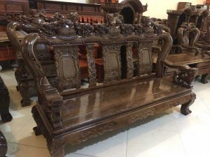Bộ bàn ghế minh quốc đào gỗ tràm lõi tay 10 Đồ Gỗ Mạnh Tráng