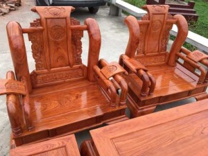 Bộ Bàn Ghế Phòng Khách Tần Thủy Hoàng Gỗ Hương Đá Tay