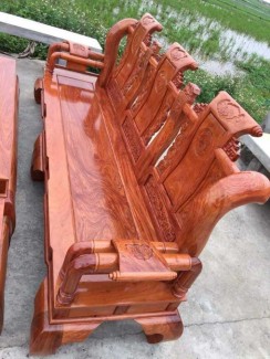 Bộ Bàn Ghế Phòng Khách Tần Thủy Hoàng Gỗ Hương Đá Tay 12