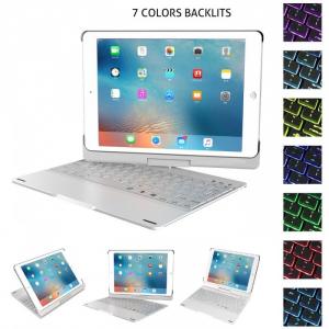 bàn phím bluetooth ipad 9.7 inch iPad wifi 2018, iPad wifi 2017, iPad Air 1, iPad Air 2, iPad pro 9.7 Ốp lưng Xoay 360° Đèn LED PKCB180 keyboard
