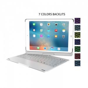 bàn phím bluetooth ipad 9.7 inch iPad wifi 2018, iPad wifi 2017, iPad Air 1, iPad Air 2, iPad pro 9.7 Ốp lưng Xoay 360° Đèn LED PKCB180 keyboard