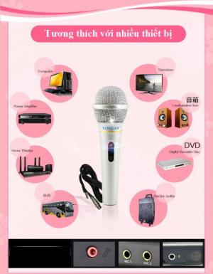 Micro có Dây 3.5 m XINGMA AK-319 Nhập khẩu Đen cho Âm li loa kẹo kéo