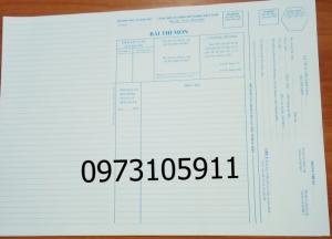 Giấy thi theo mẫu của bộ GD&ĐT