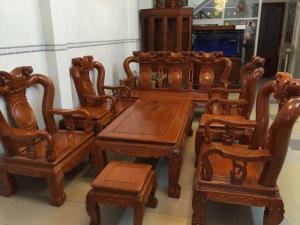 Bàn Ghế Phòng Khách Minh Quốc Đào Gỗ Gõ Đỏ tay 12 dogomanhmoc.com