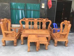 Bàn Ghế Phòng Khách Minh Quốc Đào Gỗ Gõ Đỏ tay 12 dogomanhmoc.com