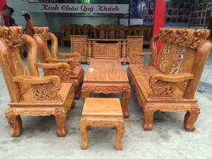 Bàn Ghế Phòng Khách Minh Quốc Đào Gỗ Gõ Đỏ tay 12 dogomanhmoc.com