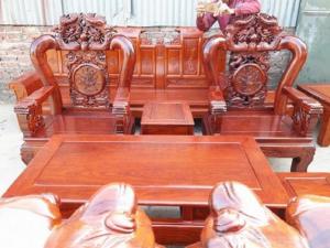 Bàn Ghế Phòng Khách Rồng Trầu Mặt Nguyệt