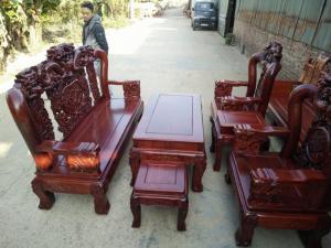 Bàn Ghế Phòng Khách Rồng Trầu Mặt Nguyệt