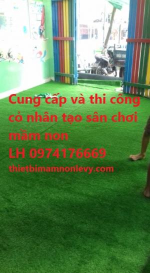 Cỏ nhân tạo làm sân chơi mầm non