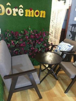 Bộ bàn ghế sofa chân gỗ tự nhiên