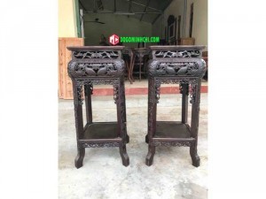 Cặp đôn cá chép gỗ gụ