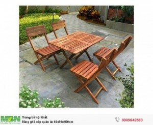 Bằng ghế xếp quán ăn 60x80xH60cm