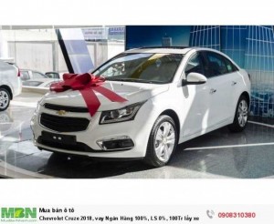 Chevrolet Cruze 2018, vay Ngân Hàng 100%, LS 0%, 100Tr lấy xe