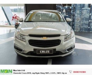 Chevrolet Cruze 2018, vay Ngân Hàng 100%, LS 0%, 100Tr lấy xe
