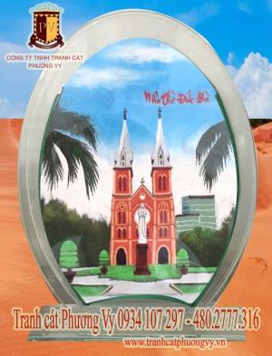 Tranh cát nhà thờ Đức Bà, tranh cát chợ Bến Thành quà tặng người nước ngoài