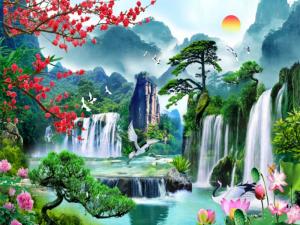 gạch tranh 3d ốp tường phong thủy tài lộc