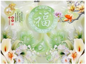 Gạch tranh 3d chim công sứ ngọc