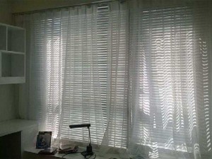 Rèm Gồ Kết Hợp Vải Vool Trắng Bên Ngoài