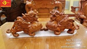 Cặp Tỳ Hưu Gỗ Hương