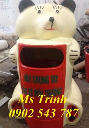 Thùng rác nhựa, thùng rác hình chuột túi, thùng rác nhựa hình con thú