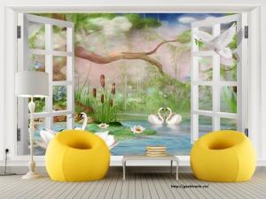 Tranh Cửa Sổ 3D Phong Thủy