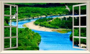 Tranh Cửa Sổ 3D Phong Thủy