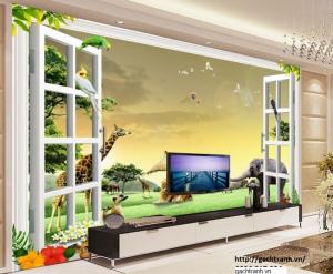 Tranh Gạch Cửa Sổ 3D