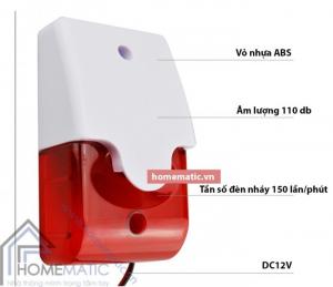 Loa báo động có điều chỉnh âm lượng, kiêm đèn báo hiệu JS-103