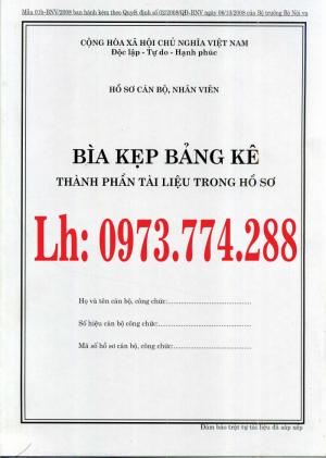 Bán bộ 3 bìa kẹp hồ sơ cán bộ viên chức