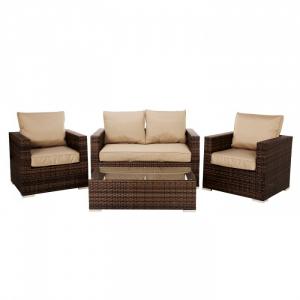 Sofa nhựa giả mây, với độ bền cao sử dụng cho cafe sân vườn, ngoài trời, phòng lạnh,...