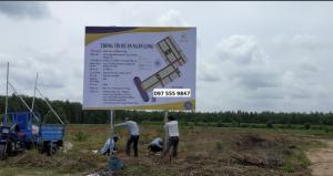 Bảng hiệu tại dự án KDC Ngân Long