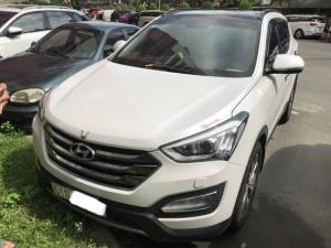Bán Hyundai Santafe 2015, Full xăng, màu trắng, giá TL, hổ trợ góp