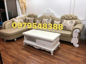 Nhận sản xuất sofa cổ điển chữ L nhỏ gọn cho phòng khách của chung cư cao cấp