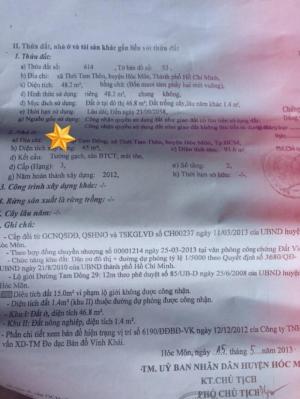 Cần bán nhà Thới Tam Thôn, Hóc Môn