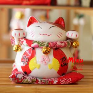 Mèo Thần Tài Bụng Hình Quạt 15cm