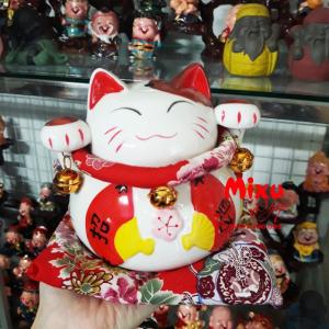 Mèo Thần Tài Bụng Hình Quạt 15cm