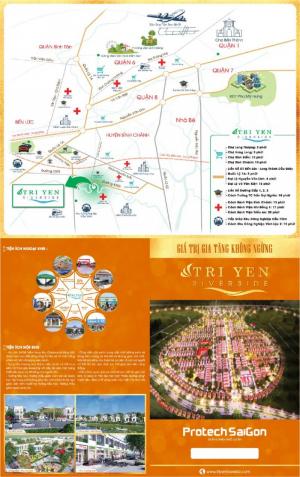 Đất nền Long An giá rẻ - sổ đổ từng nền - CK 16% - Dự án Trị Yên Riverside