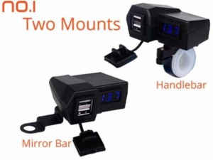 Báo volt ắc quy kèm sạc điện thoại xemáy